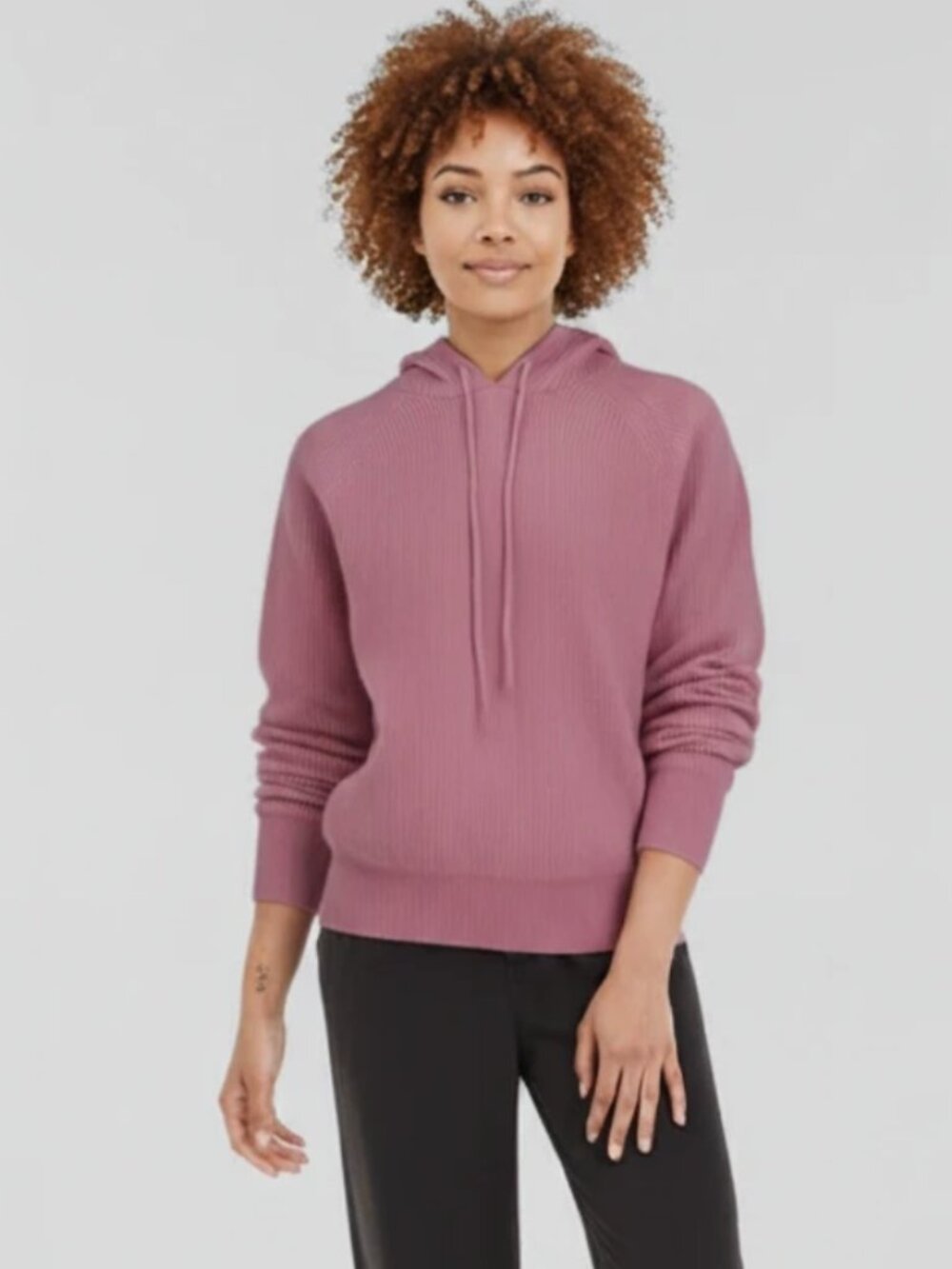 Never A Wallflower - 100% Cashmere Hoodie - Pale Pink - Picture 1 of 4